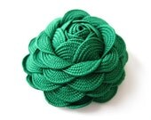 Emerald Rose Accessory : Hair Accessory or Brooch Custom Hand Sewn Art Deco Rose