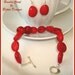 Chunky Red Coral Necklace three strand design.
