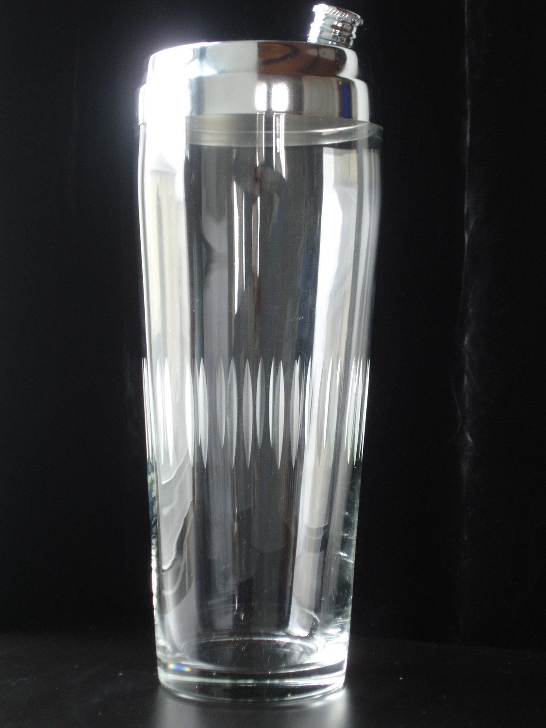 Swank Vintage Glass & Crome Cocktail Mixer