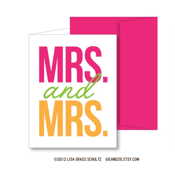 Mrs. and Mrs. Wedding A2 Greeting Card - Same Sex