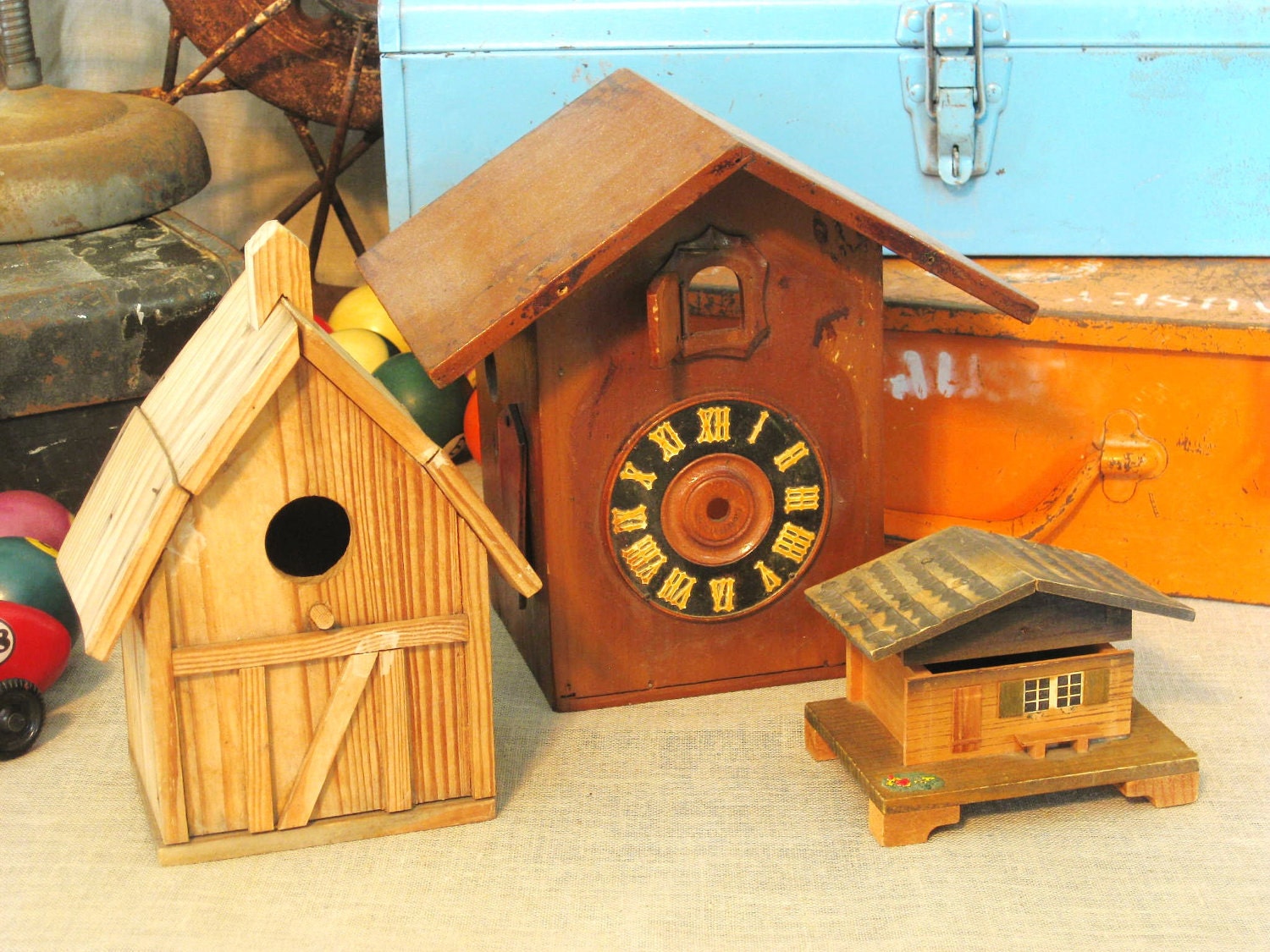 40% off Entire Shop - Vintage Village of Wooden Houses- Wood Parts and Such