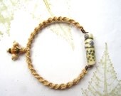 Lampwork bangle, beaded bangle, macrame bangle, beaded macrame bangle.macrame bracelet