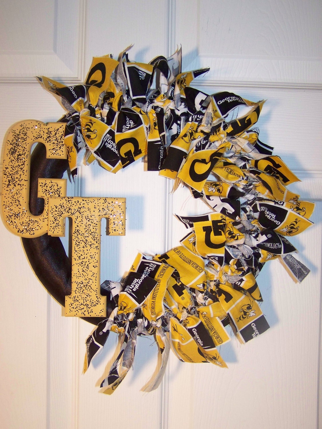 Items similar to Georgia Tech Fabric Wreath on Etsy