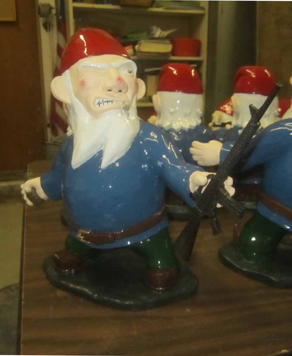 Combat Garden Gnome with Grenade and M-16