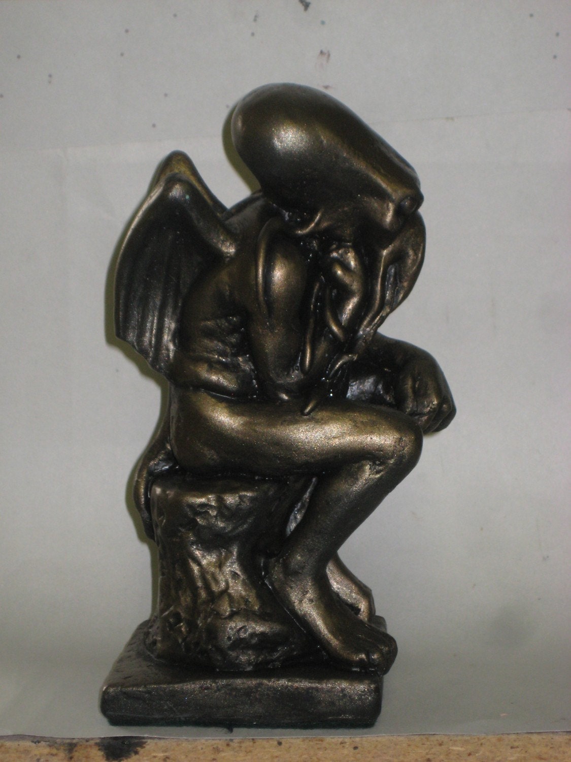 Cthulhu Thinker Bookend Statue