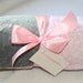 Monogrammed Minky Baby Blanket - Gray with Pink & White Damask, Personalized