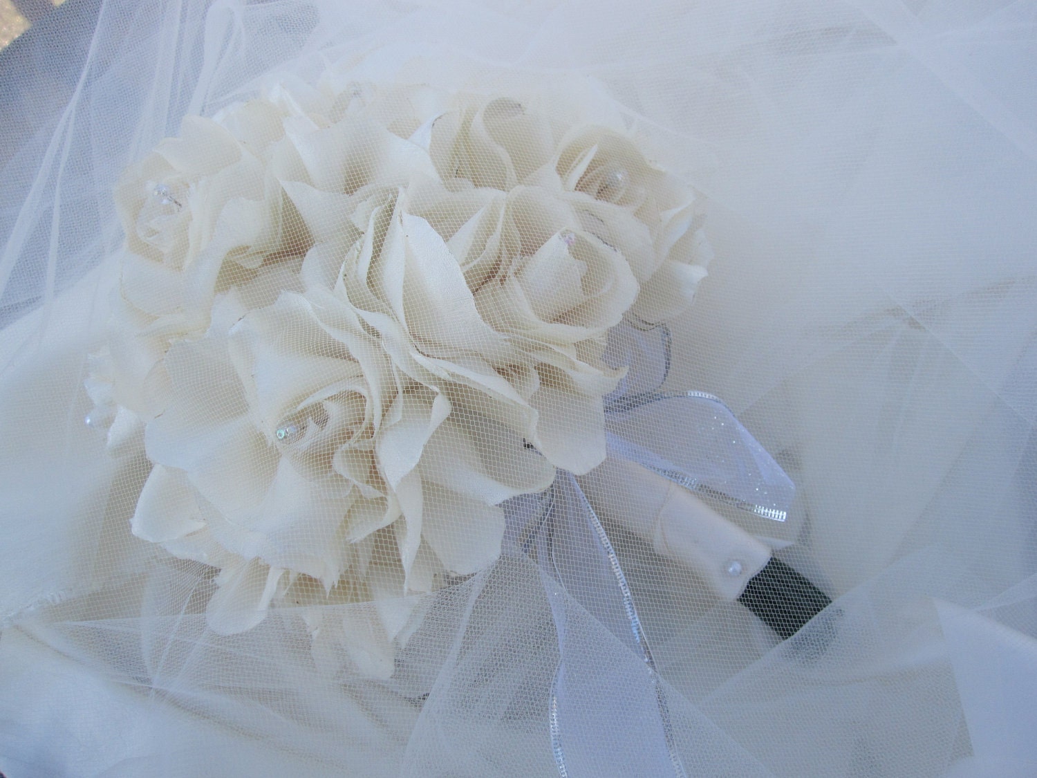 Bridal bouquet Fabric flower alternative wedding bouquet handmade satin fabric flowers many colors
