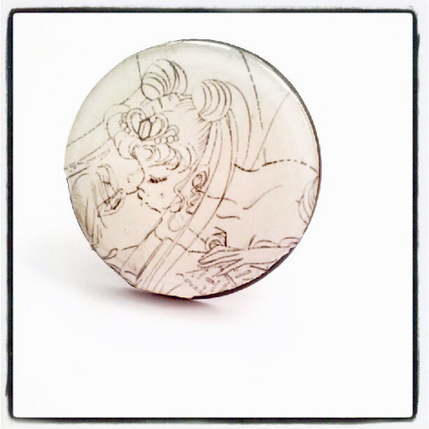 Sailor Moon Manga Statement Ring featuring Sailor Moon Tuxedo Mask Original Geekery FREE USA SHIPPING