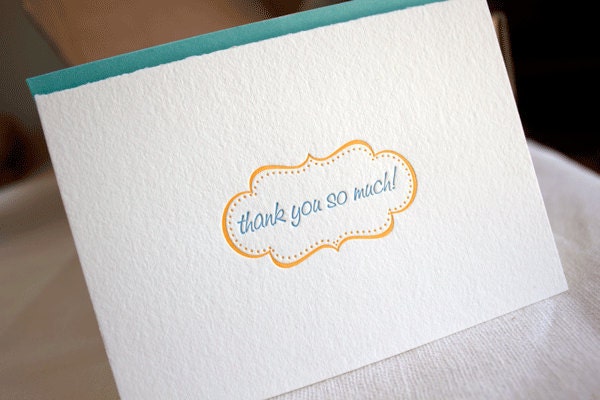 25 Letterpress Thank You Notes - Semi-custom