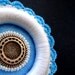 Crochet Embroidered Felt Brooch, Baby Blue Daisy