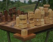Handmade Original Chess Set on etsy  in solid Maple chess sets, chess boards, chess pieces