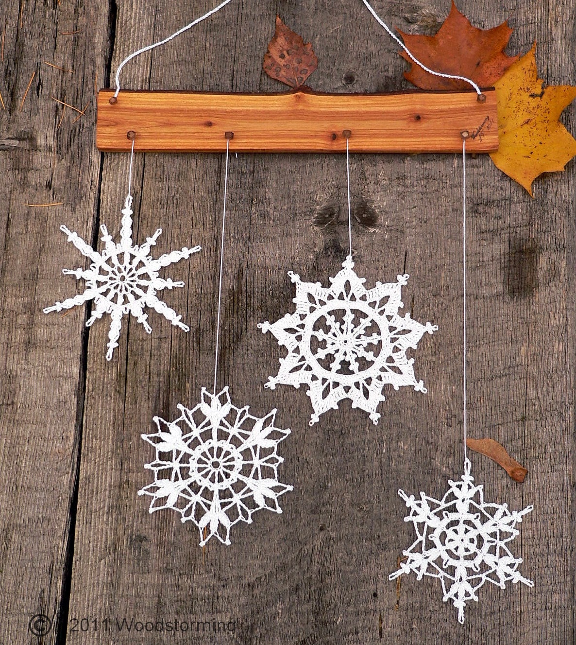 Crochet snowflakes decoration - Christmas and winter accessory for cozy home