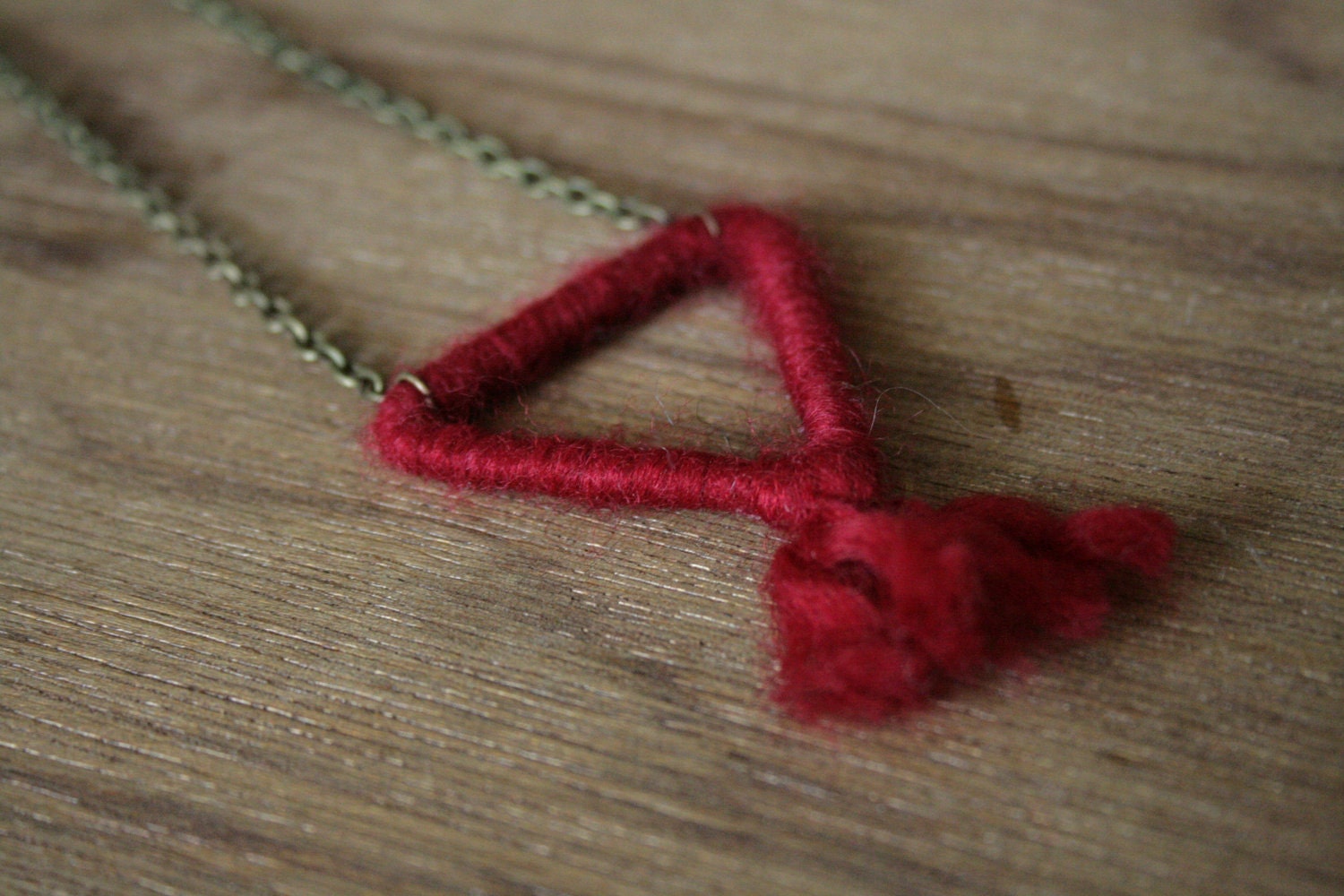 Red Triangle Necklace by AFineTangle