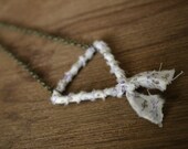 Purple Floral Fabric Triangle Necklace by AFineTangle