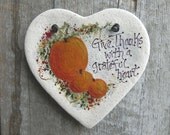 Thanksgiving Decoration Salt Dough Heart  / Pumpkin Fall Decor