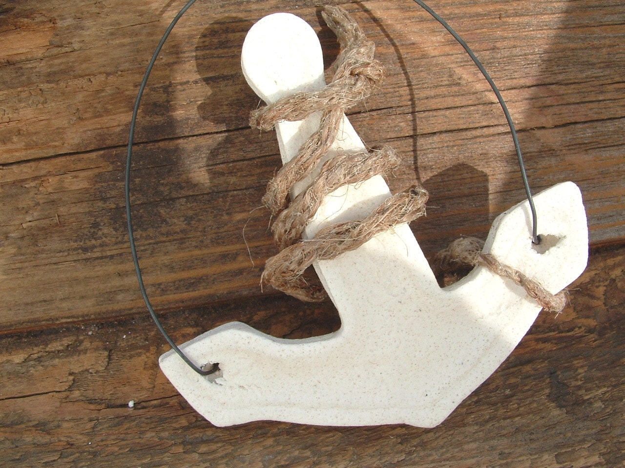 Salt Dough Anchor Ornament / Nautical Beach Decor