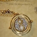 H-P Time Travel Turner Necklace, H-L, Crookshnk Cat, Personalised mini parchment Note (silver sparkly...)