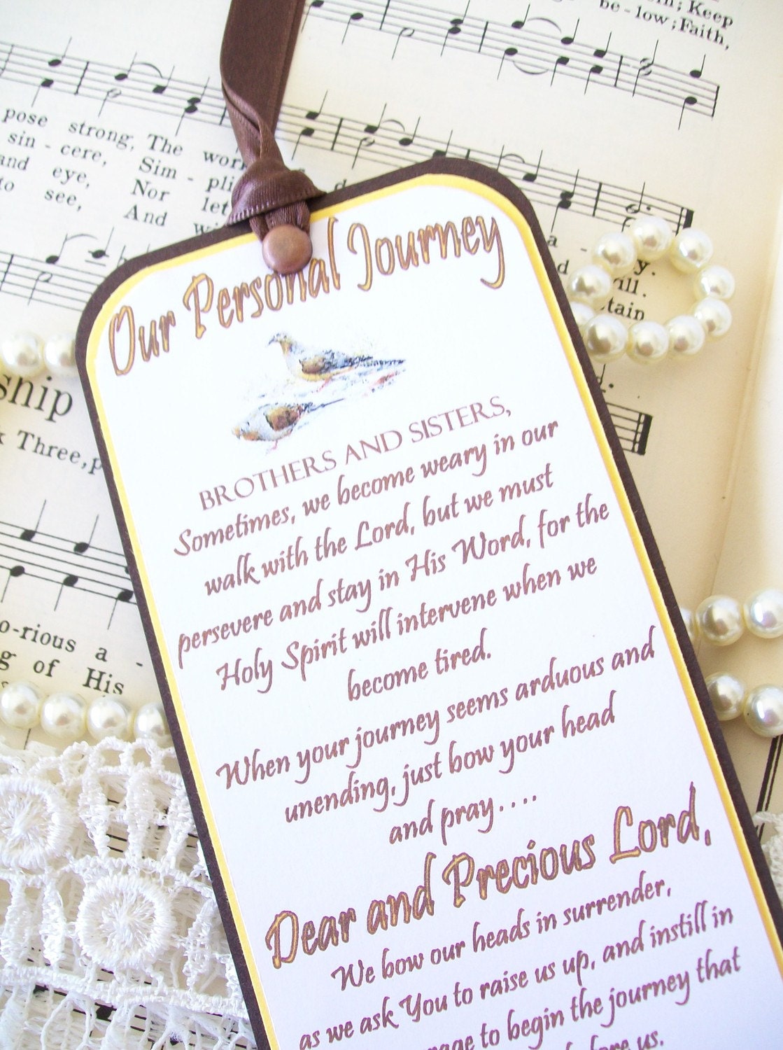 Christian Bookmark Our Personal Journey Prayer Bookmark