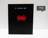 Space Invaders  Valentine's Day Love Printable Card