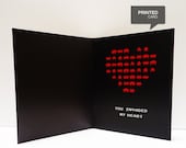Space Invaders Love Printed Card