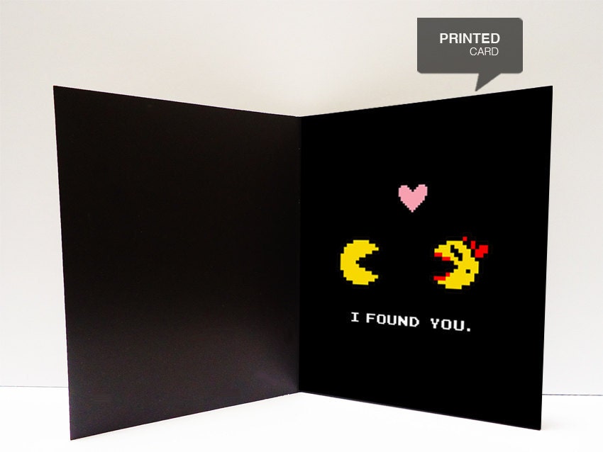 Pacman and Ms. Pacman Love Printed Card