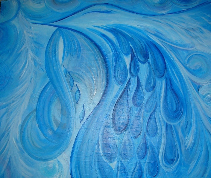 Original Painting Rain Down Acrylic on Canvass