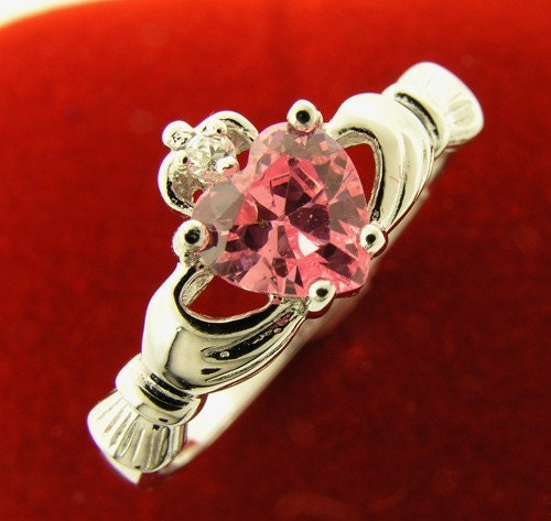 Claddagh ring- sterling silver. 925-any birthstone-fast delivery-any contry