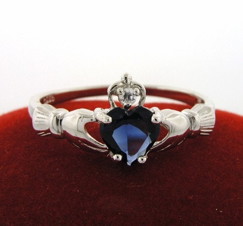 Claddagh ring- sterling silver. 925-any birthstone-fast delivery-any contry
