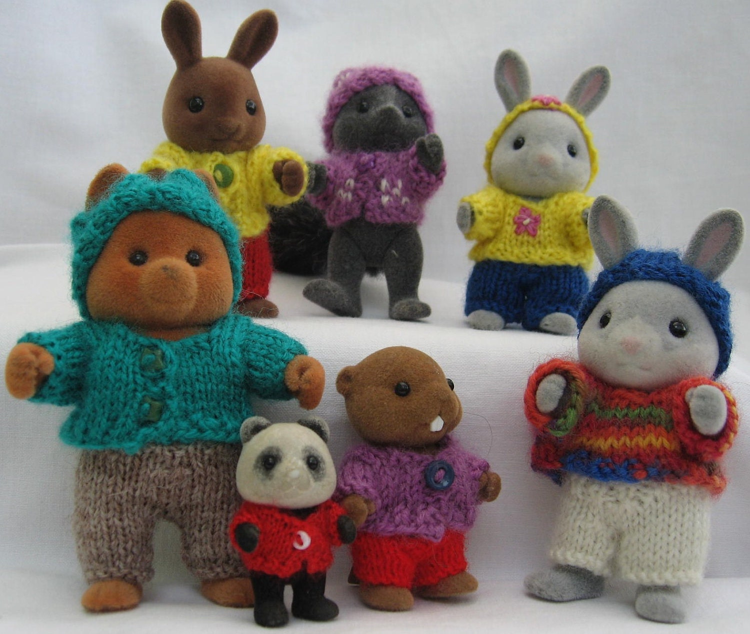 Knitting pattern "Playing in the Woods" for Sylvanian Families & Calico Critters, cute kawaii