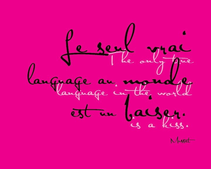 French: The Only True Language in the World is a Kiss, 8x10 print (Pink Popsicle) BUY 3 GET 1 FREE