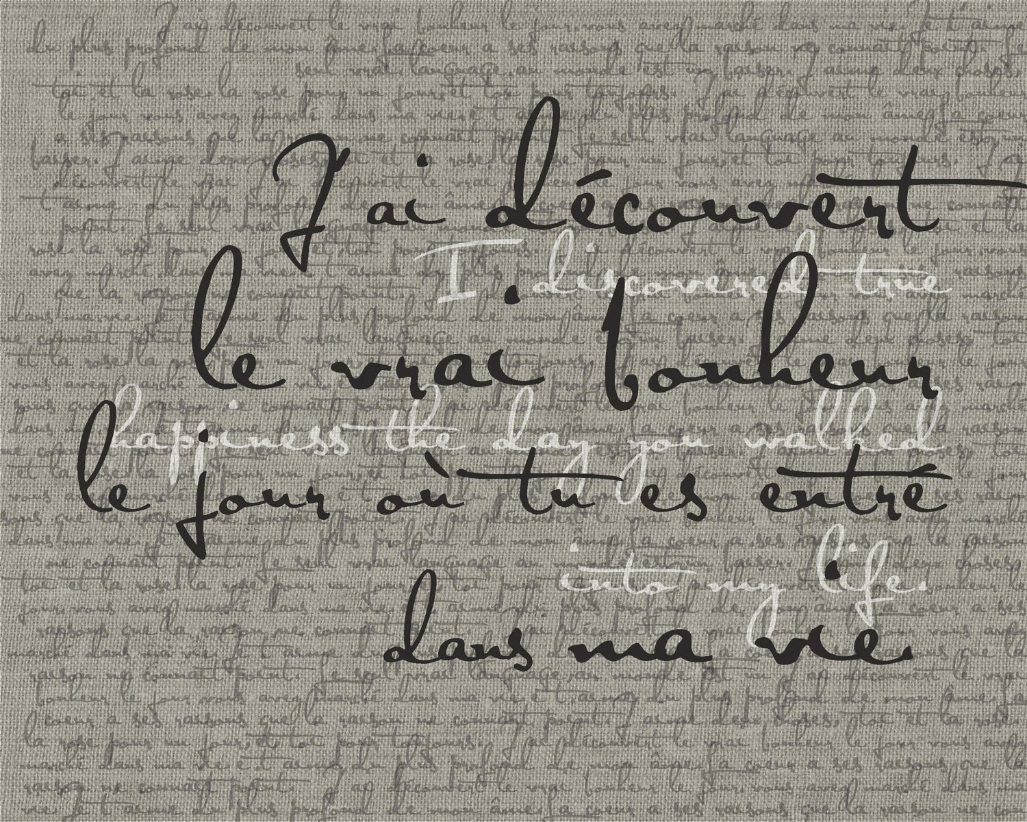 I Discovered True Happiness The Day You Walked Into My Life, 11x14 Print (Black Truffle Vintage Series) Buy 3 get 1 Free