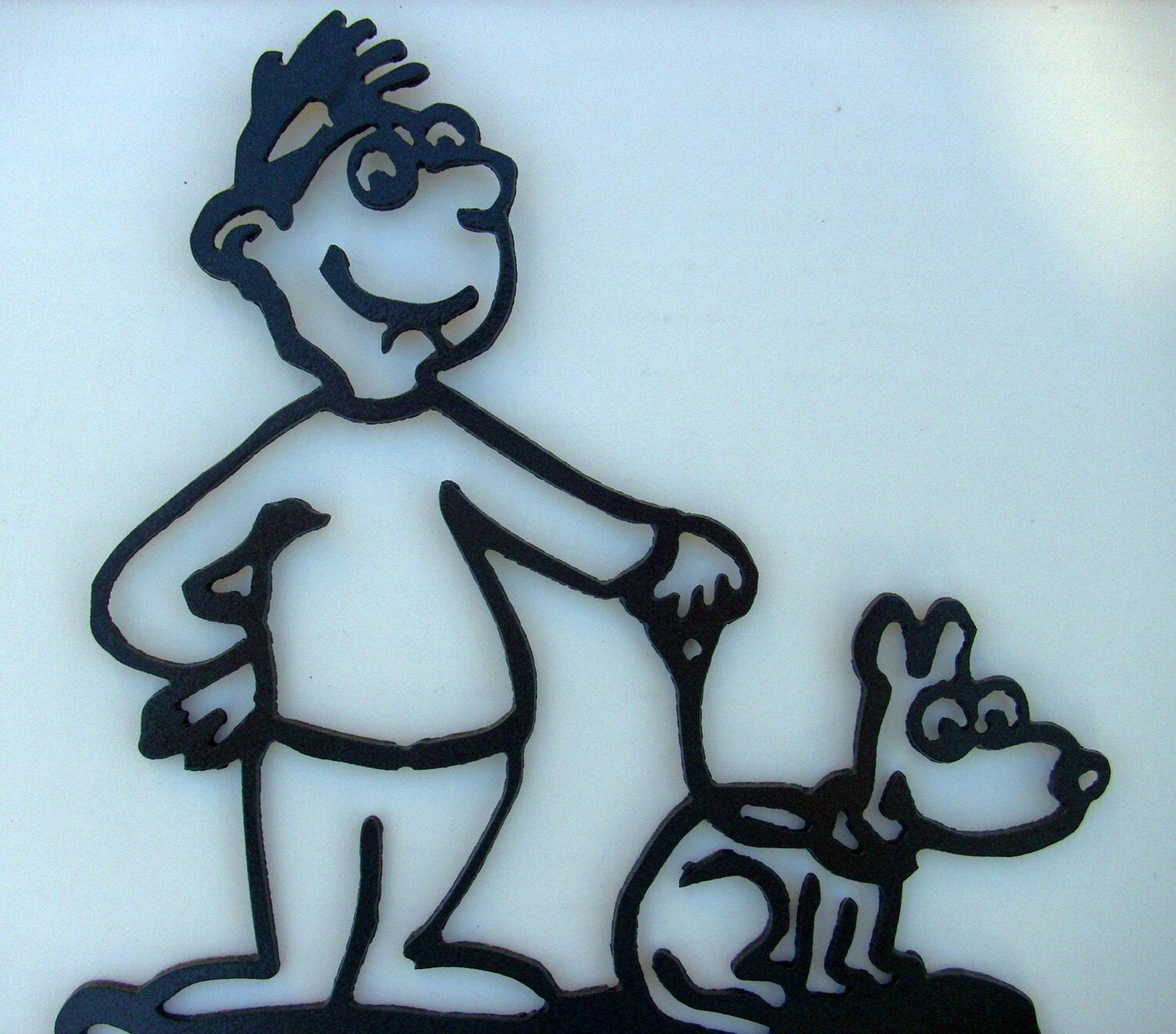 Pet Dog Leash Holder Metal Art Wall Decor Canine by BKcreations1