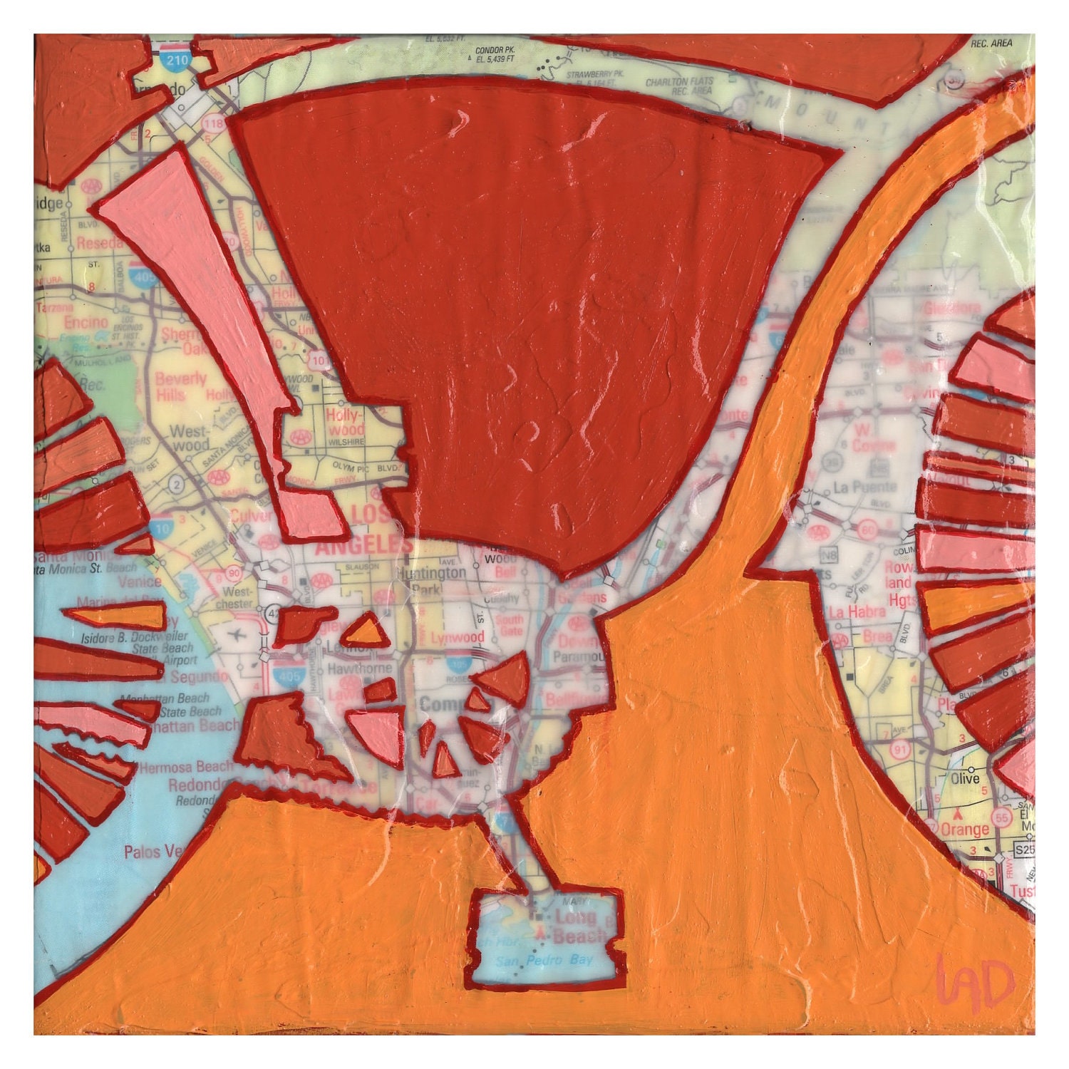 Bike Los Angeles Archival Bicycle Map Print