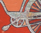 Bicycle art- Bike St Louis--archival print for biker and cycler