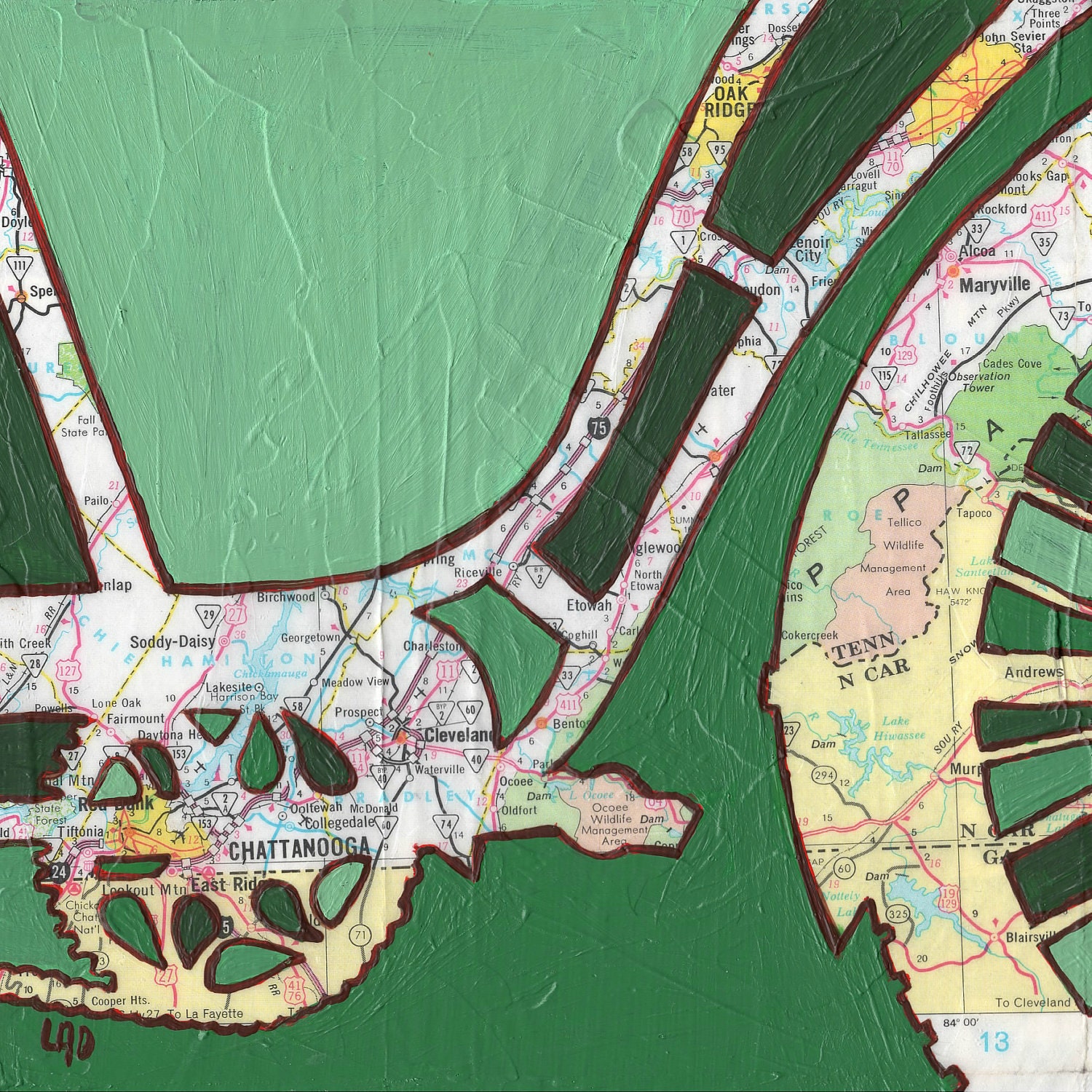 Bike Chattanooga, Tennessee--bicycle art print