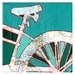 Bike Seattle -archival print of bicycle map painting with vintage map featuring Seattle Washington