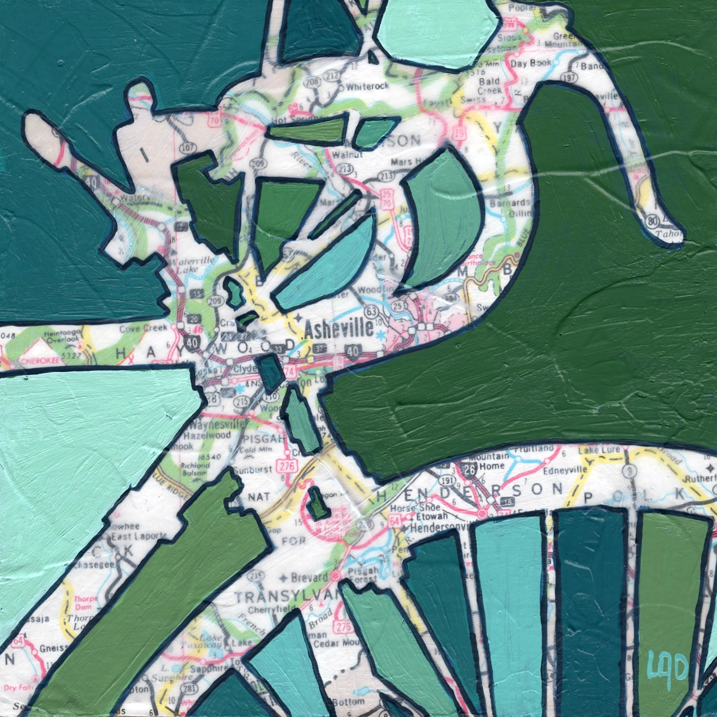Bike Asheville no.2-bicycle art print