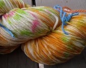 Hand Painted Merino Sock Yarn in Parasaralophus Skin
