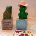 New Avon Emerald Prince and Huggable Hop-A-Long Frog Decanters 1980s