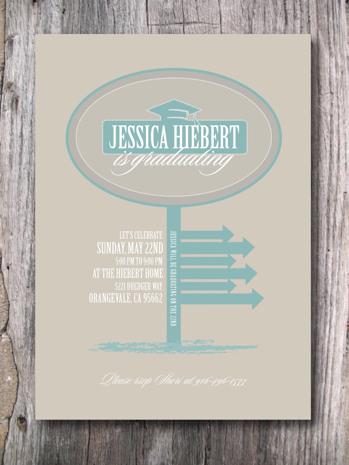 Custom Graduation Invitation - Jessica Is Graduating - Digital File