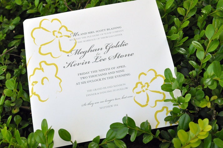 Wedding Invitation - Yellow and Grey Series Two - Digital File