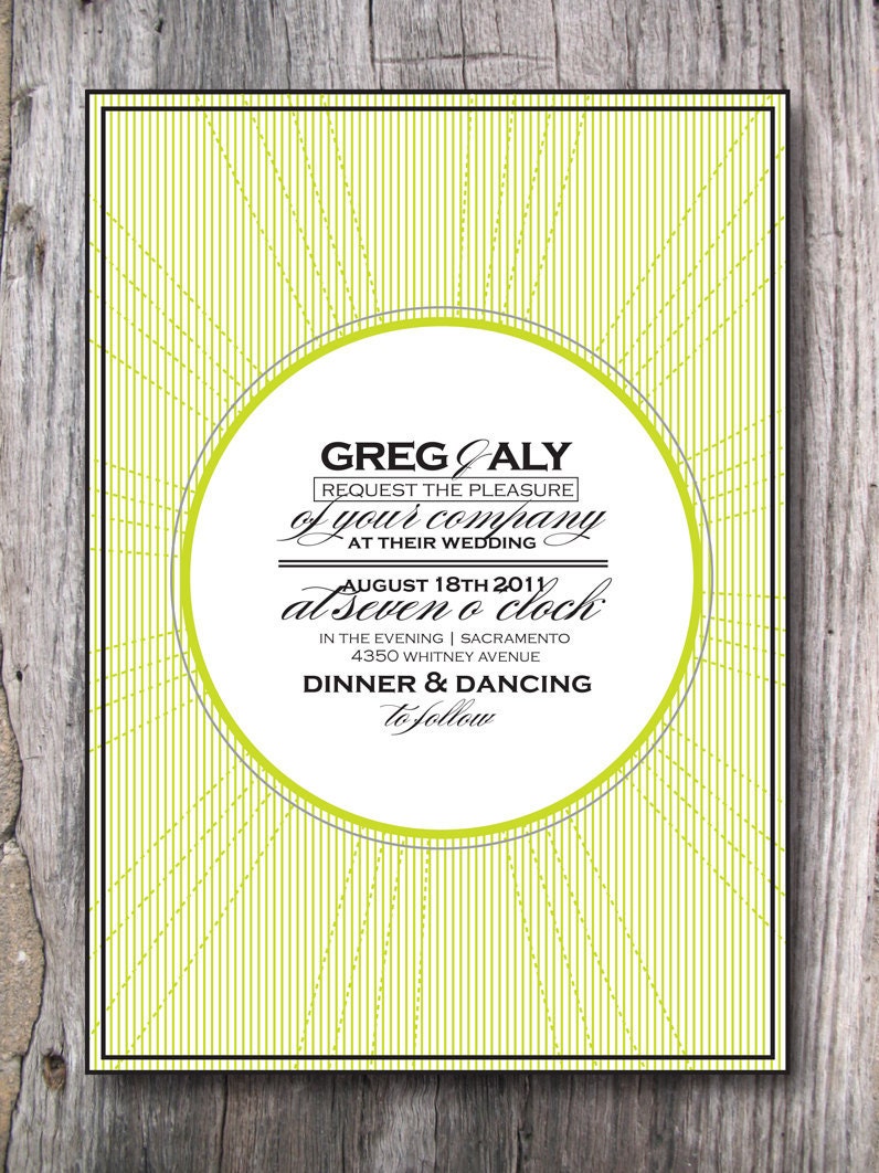 Wedding Invitation - Sunburst - Digital File