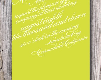 Wedding Invitation - All Script - Digital File
