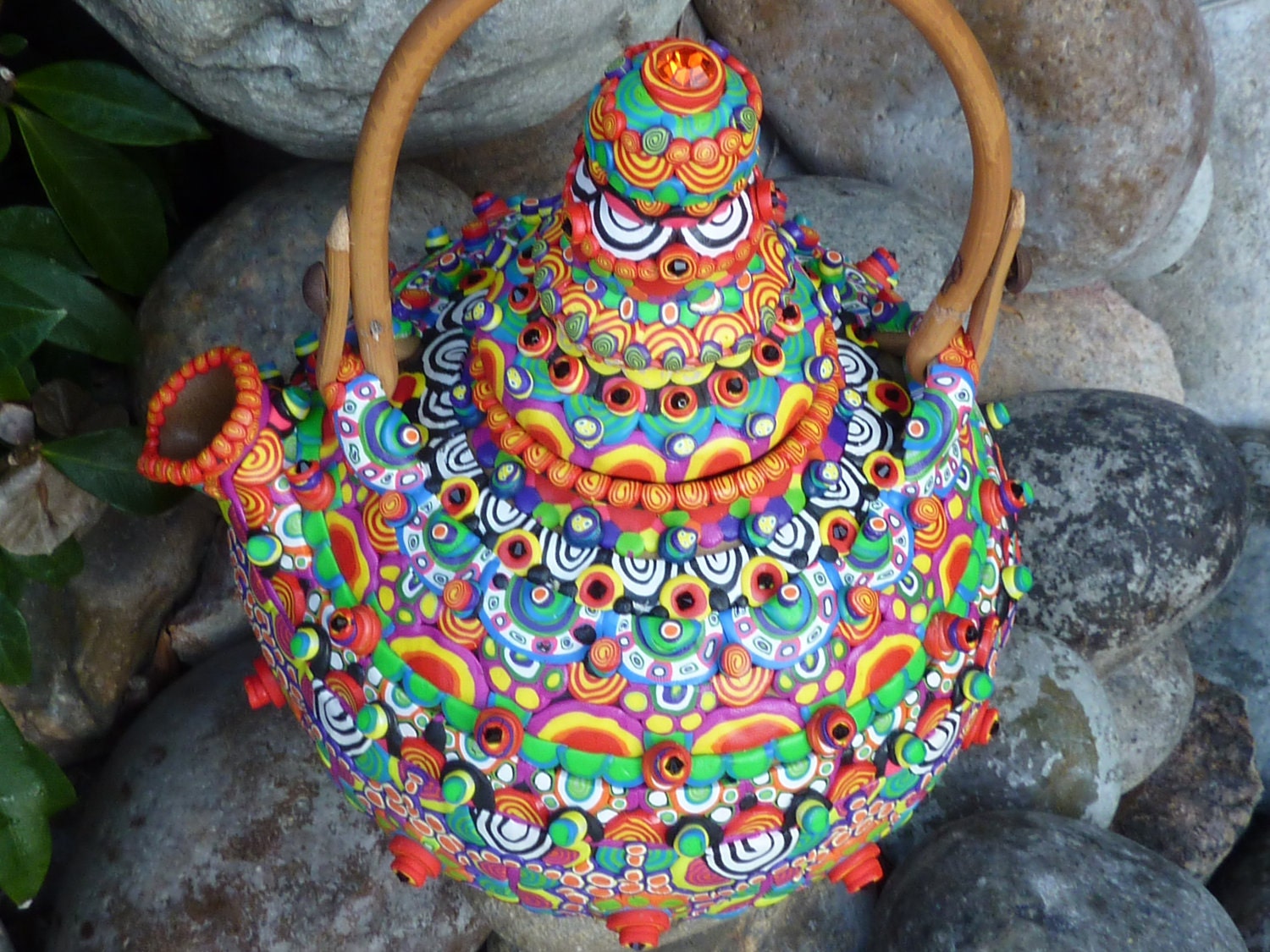 Upcycled Ceramic Teapot - Papa Bear