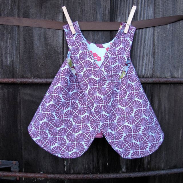Piper Jane's Reversible Pinafore, made to order, size 6 - 9 months to 5 years - Heirloom, Amethyst & Sky