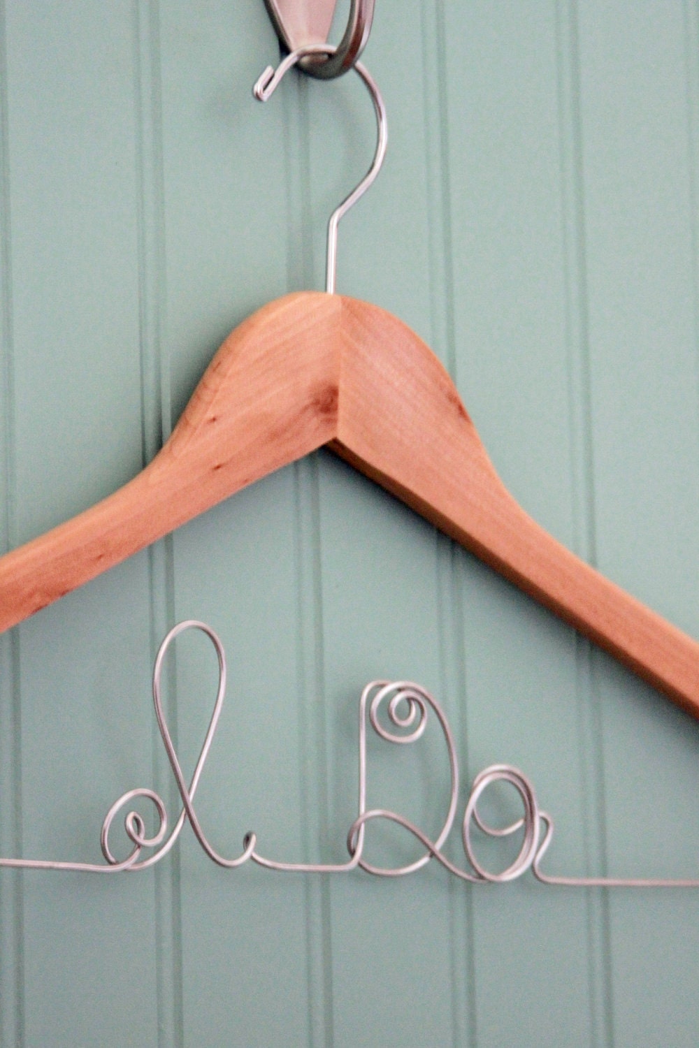 I Do - Curly Style Lettering - Wedding Dress Gown Hanger