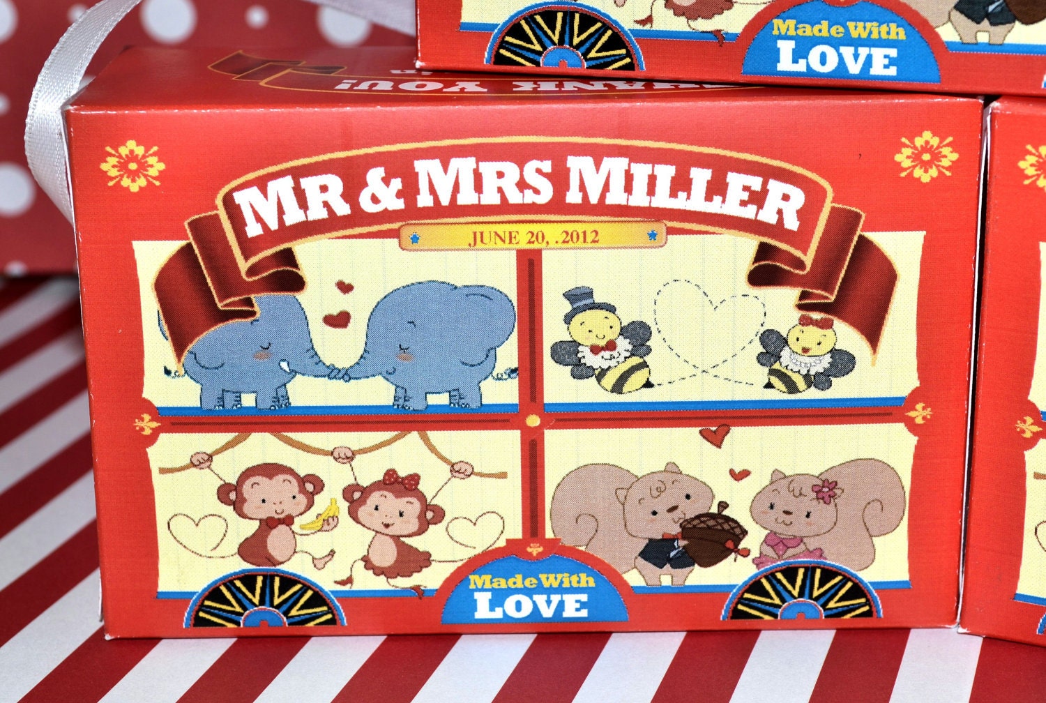 30 Personalized Animal Cracker Boxes for Wedding and or Party Favors