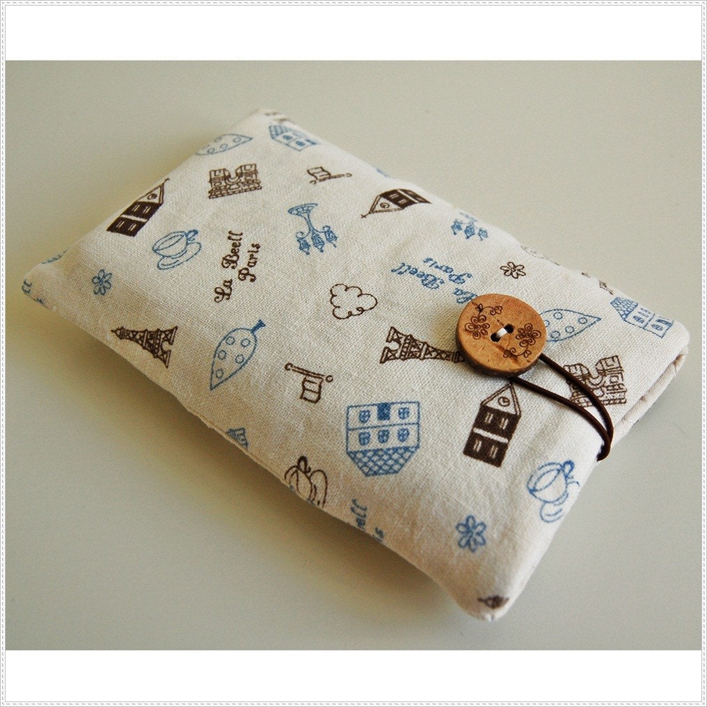 iPhone / iPod touch case padded sleeve pouch from fabric