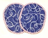 Pot Holders Hot Pads Red White Blue Swirls and Stripes