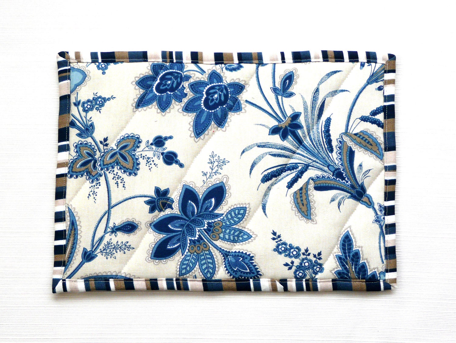 Casserole Mat Trivet Blue Floral